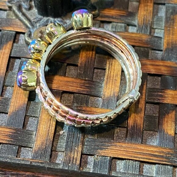 Two-Tone Copper Purple Turquoise Arizona Multi Band Ring Size 9.5 - Picture 9 of 9